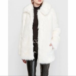 Express Collared Long Faux Fur Coat, size XS + NWT
